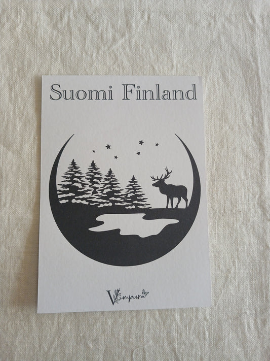 Postikortti, Hirvi metsässä